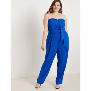 ELOQUII Blue Sweetheart Neckline Wrap Jumpsuit (18)